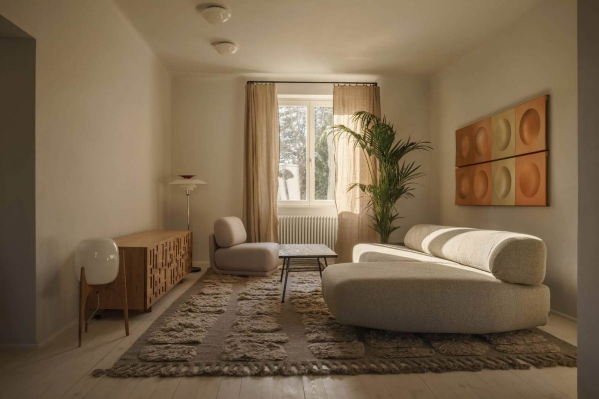 wnętrze mid century modern