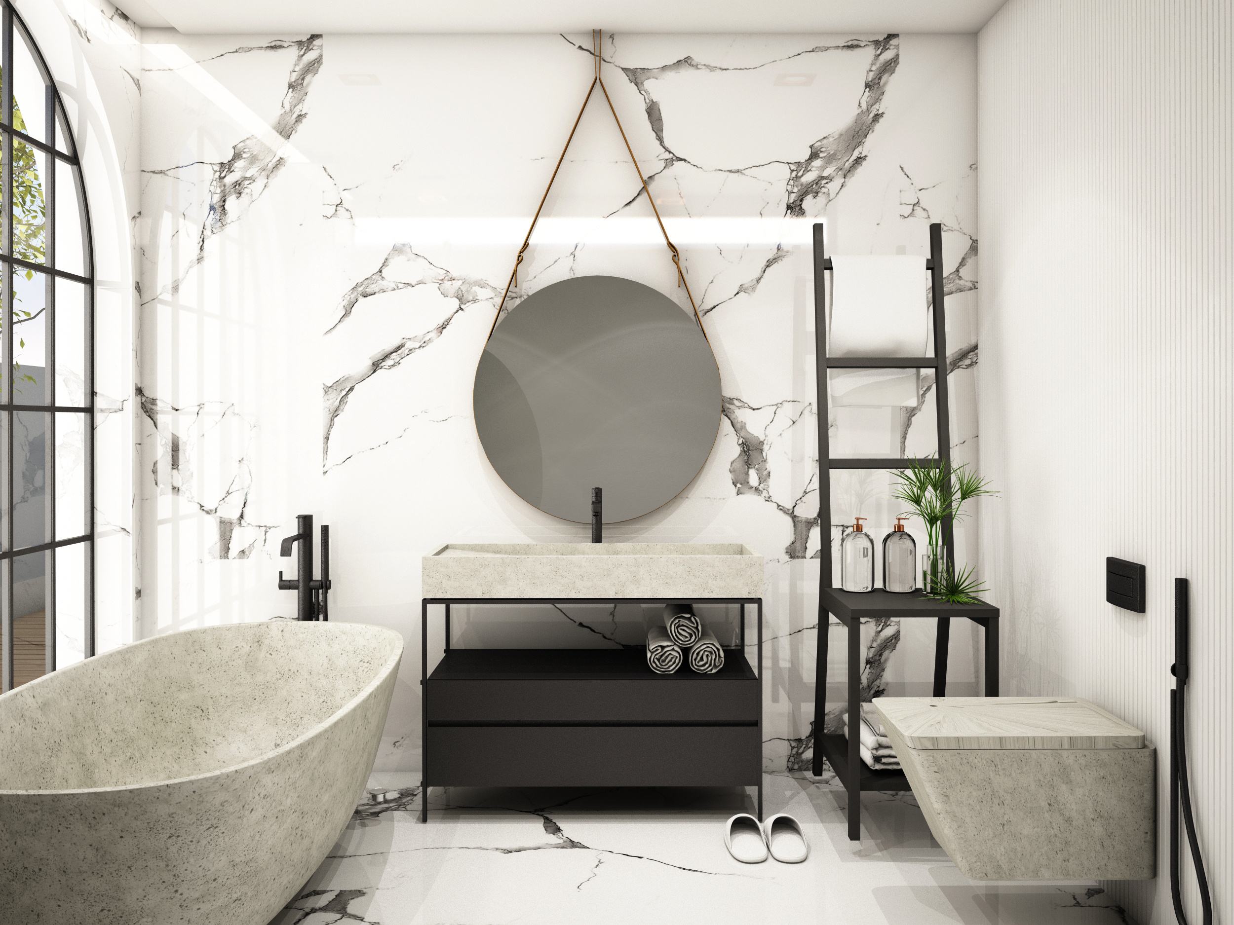 Black and White Bathroom Decor Tour.